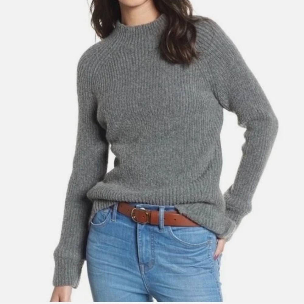 MADEWELL Northfield Mock Neck Wool Blend Sweater XXS